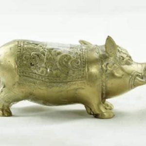 Brass Pig Statue